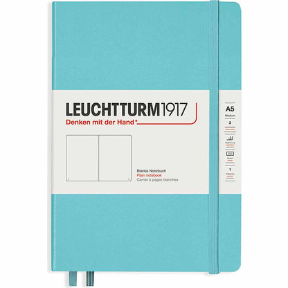 Leuchtturm 1917 Rising Colours Notebook Medium A5 Hardcover 249 Pages Plain Aquamarine