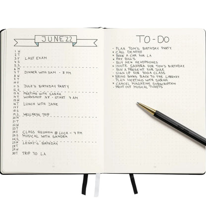Leuchtturm 1917 Notebook Bullet Journal  Medium A5 Hardcover 206 Pages Dotted Black