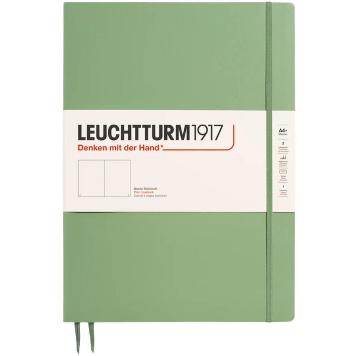 Leuchtturm 1917 Notebook Master Slim A4 Hardcover 123 Pages Plain Sage