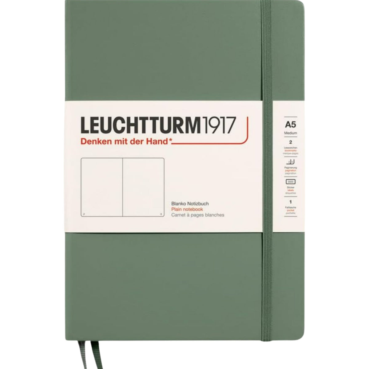 Leuchtturm 1917 Notebook Smooth Colours A5 Hardcover 251 Pages Plain Olive