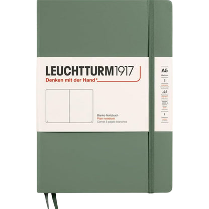 Leuchtturm 1917 Notebook Smooth Colours A5 Hardcover 251 Pages Plain Olive