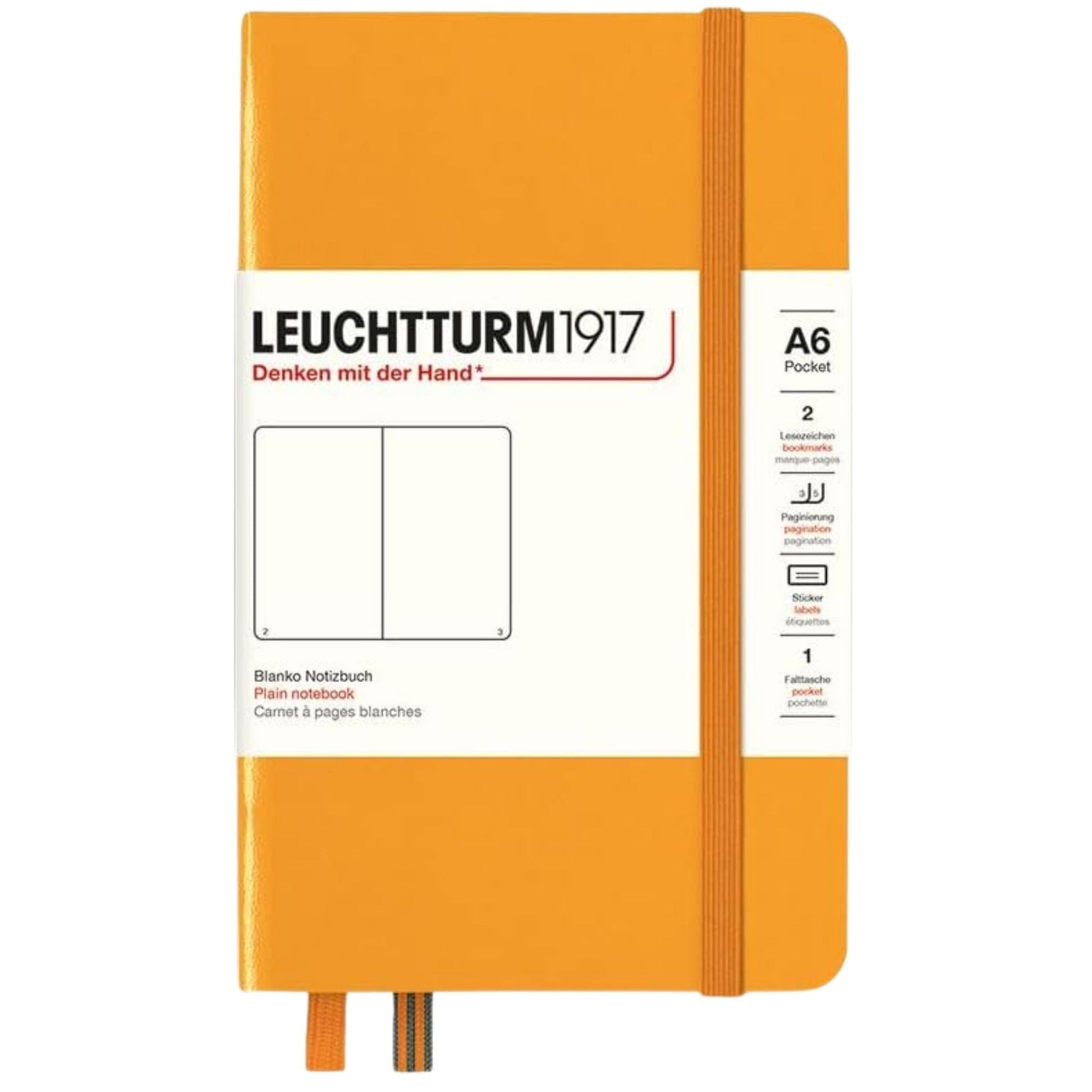 Leuchtturm 1917 Notebook Pocket A6 Hardcover 187 Pages Plain Rising Sun
