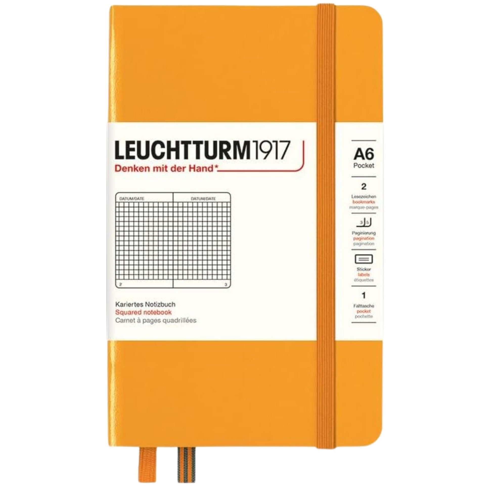 Leuchtturm 1917 Notebook Pocket A6 Hardcover 187 Pages Squared Rising Sun