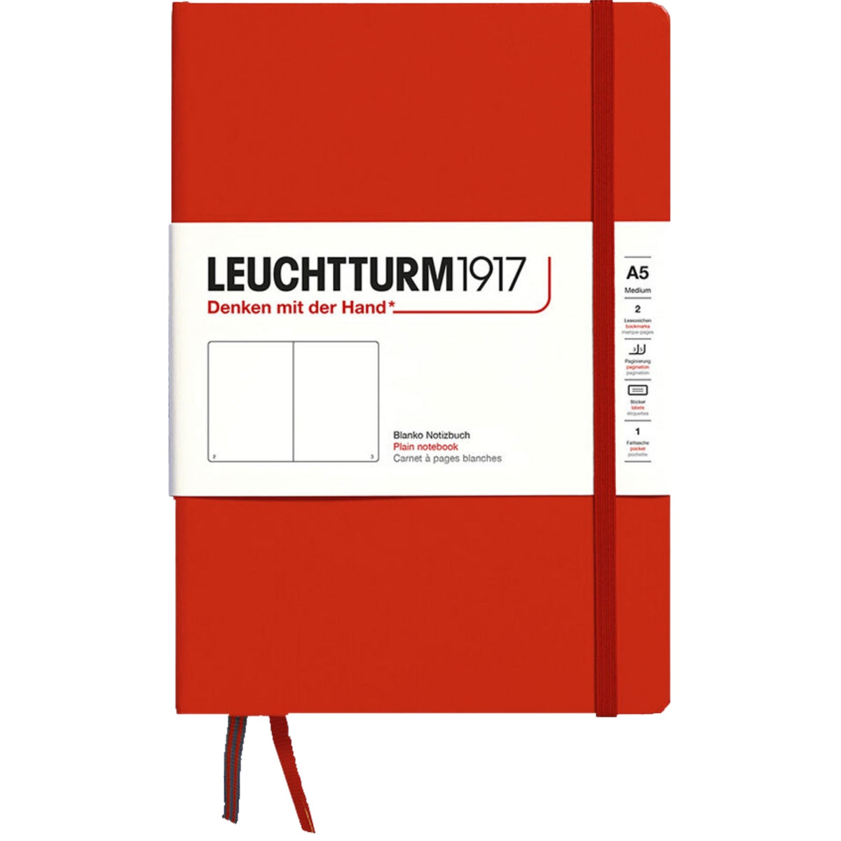 Leuchtturm 1917 Notebook Medium A5 Hardcover 251 Pages Plain Fox Red