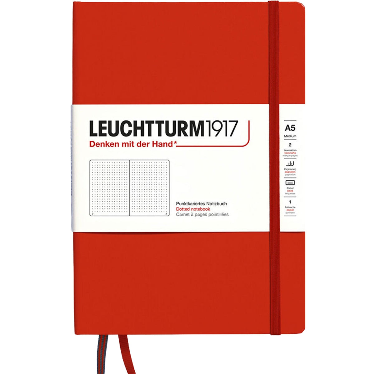Leuchtturm 1917 Notebook Medium A5 Hardcover 251 Pages Dotted Fox Red