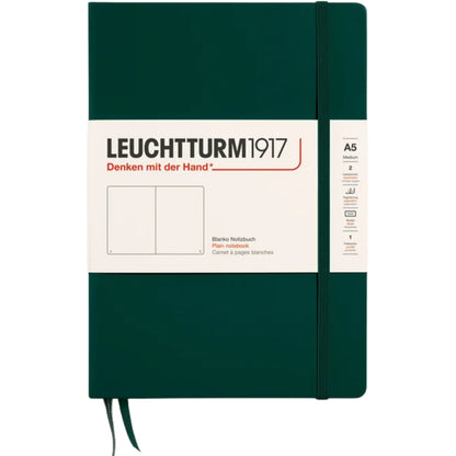 Leuchtturm 1917 Notebook Medium A5 Hardcover 251 Pages Plain Forest Green