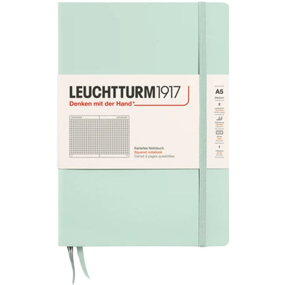 Leuchtturm 1917 Notebook Medium A5 Hardcover 251 Pages Squared Mint Green