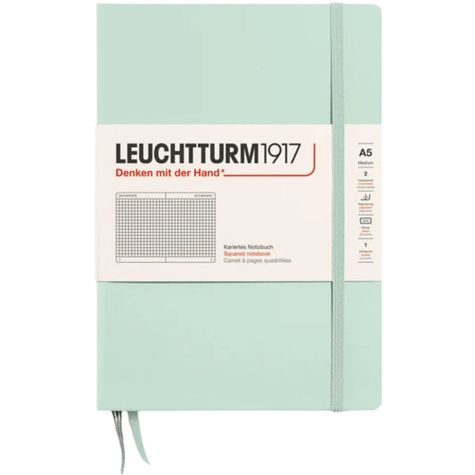 Leuchtturm 1917 Notebook Medium A5 Hardcover 251 Pages Squared Mint Green