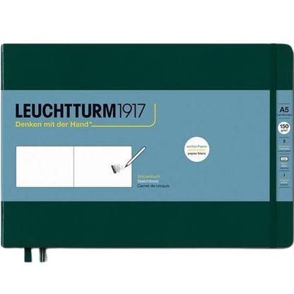 Leuchtturm 1917 Sketchbook  150gr Medium A5 Landscape Hardcover 112 Pages Forest Green