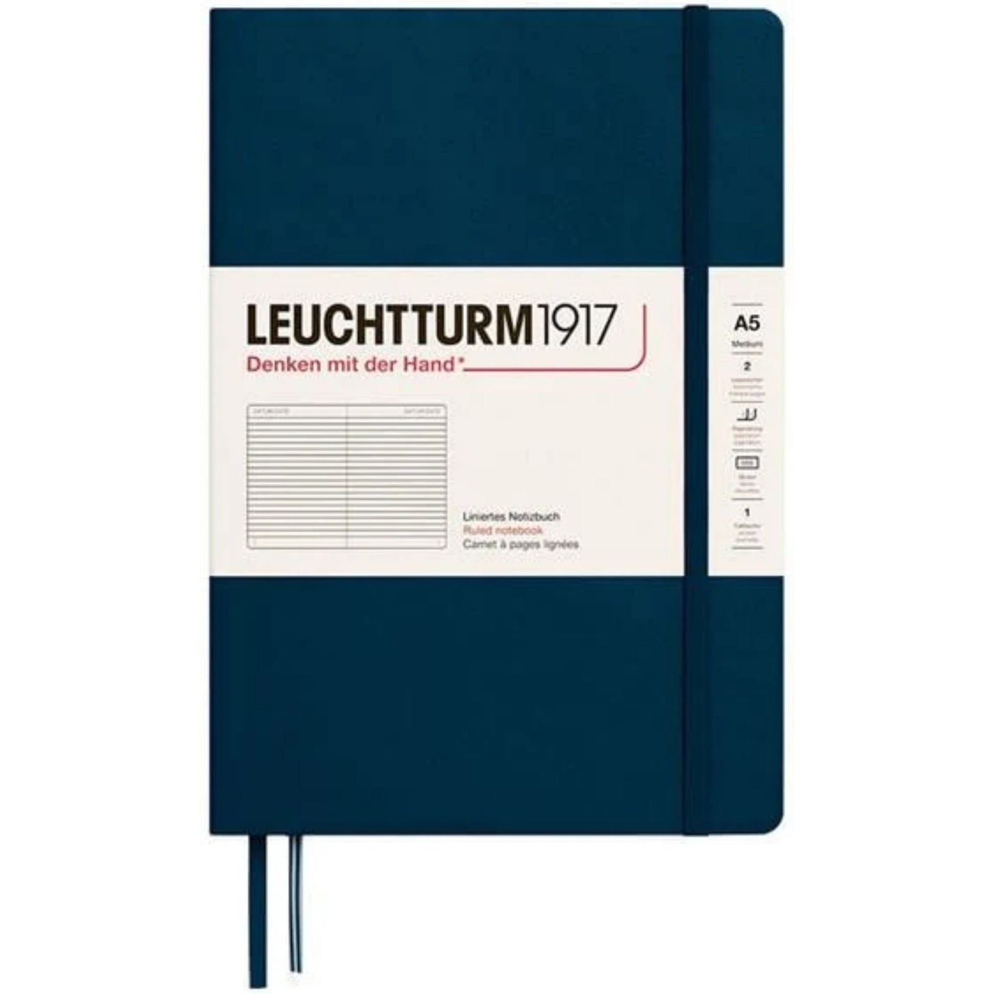 Leuchtturm 1917 Notebook Medium A5 Hardcover 251 Pages Ruled Deep Sea