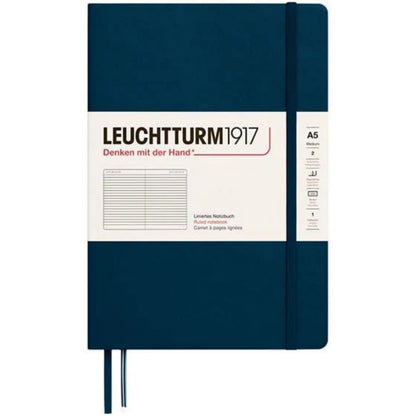 Leuchtturm 1917 Notebook Medium A5 Hardcover 251 Pages Ruled Deep Sea