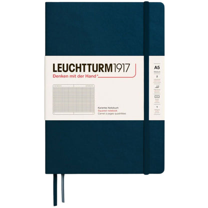 Leuchtturm 1917 Notebook Medium A5 Hardcover 251 Pages Squared Deep Sea