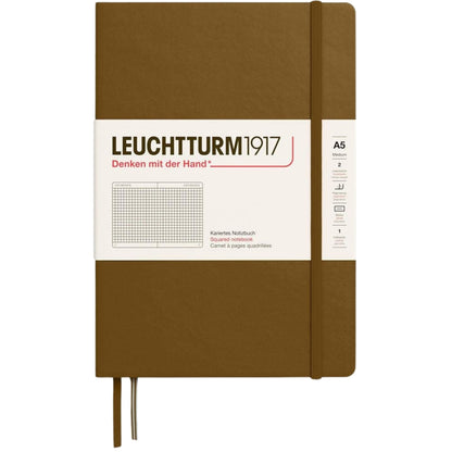 Leuchtturm 1917 Notebook Medium A5 Hardcover 251 Pages Squared Spice Brown