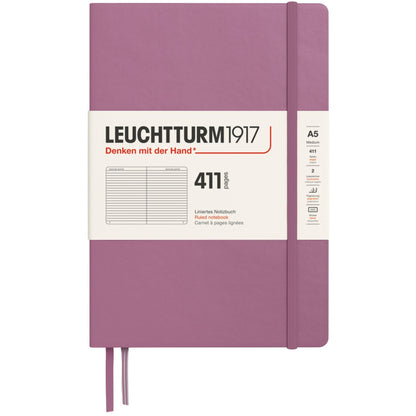 Leuchtturm 1917 Notebook Medium A5 Hardcover 411 Pages Ruled Dusty Rose