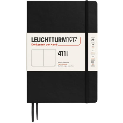Leuchtturm 1917 Notebook Medium A5 Hardcover 411 Pages Plain Black