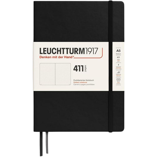Leuchtturm 1917 Notebook Medium A5 Hardcover 411 Pages Dotted Black
