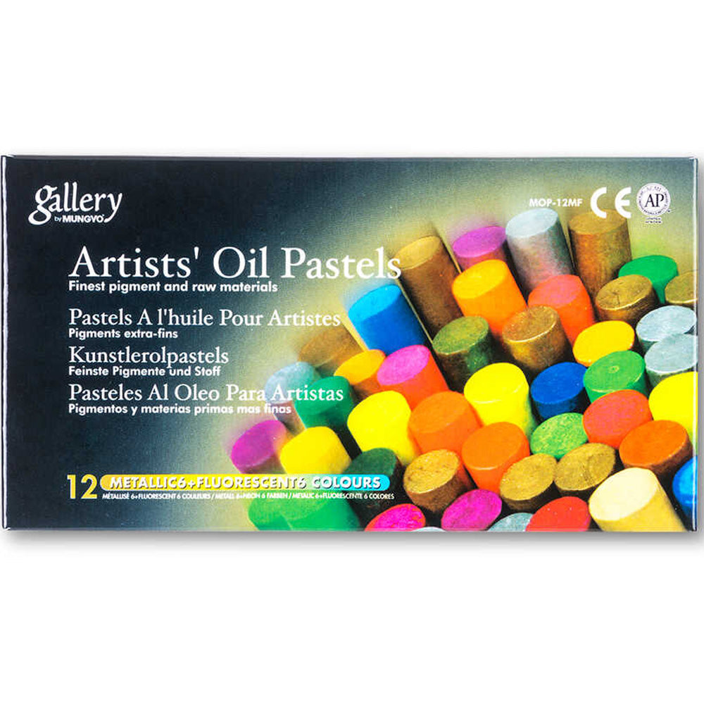 Mungyo Gallery Artists' Oil Pastels 12'li Metalik & Fosforlu