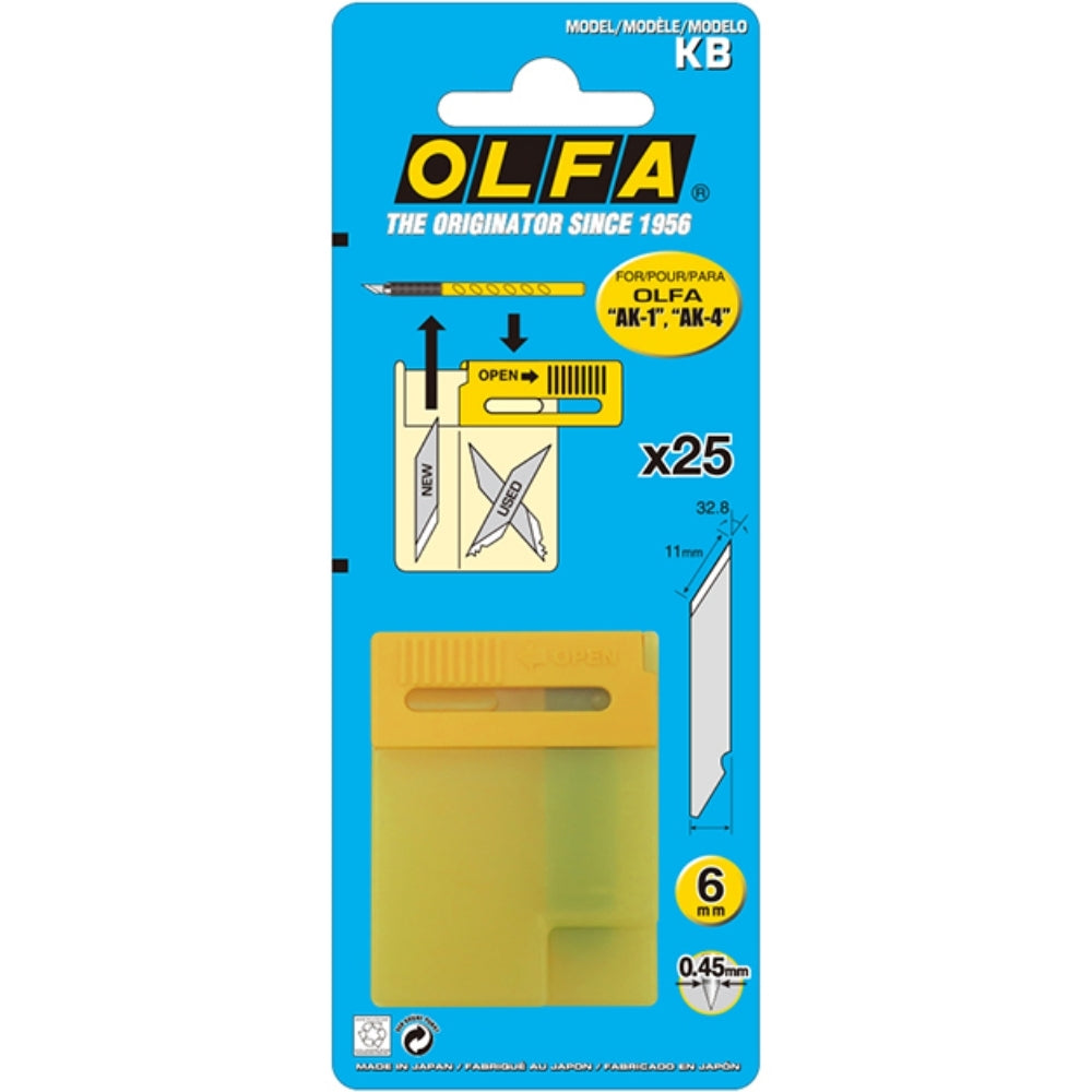 Olfa Kretuar Yedek Bıçağı 25'li 0.45mm - 6mm (AK-1 ve AK-4)