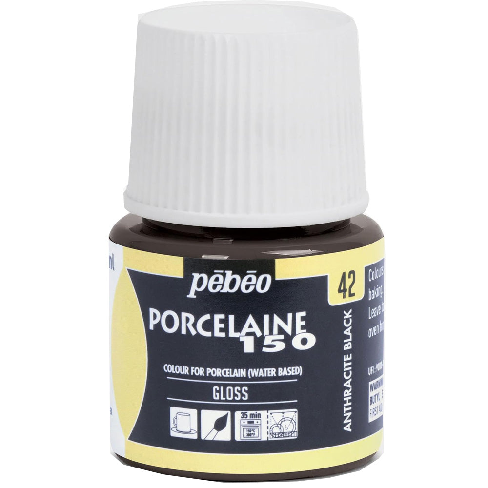 Pebeo Porcelaine 150 45ml Antrhracite Black 42
