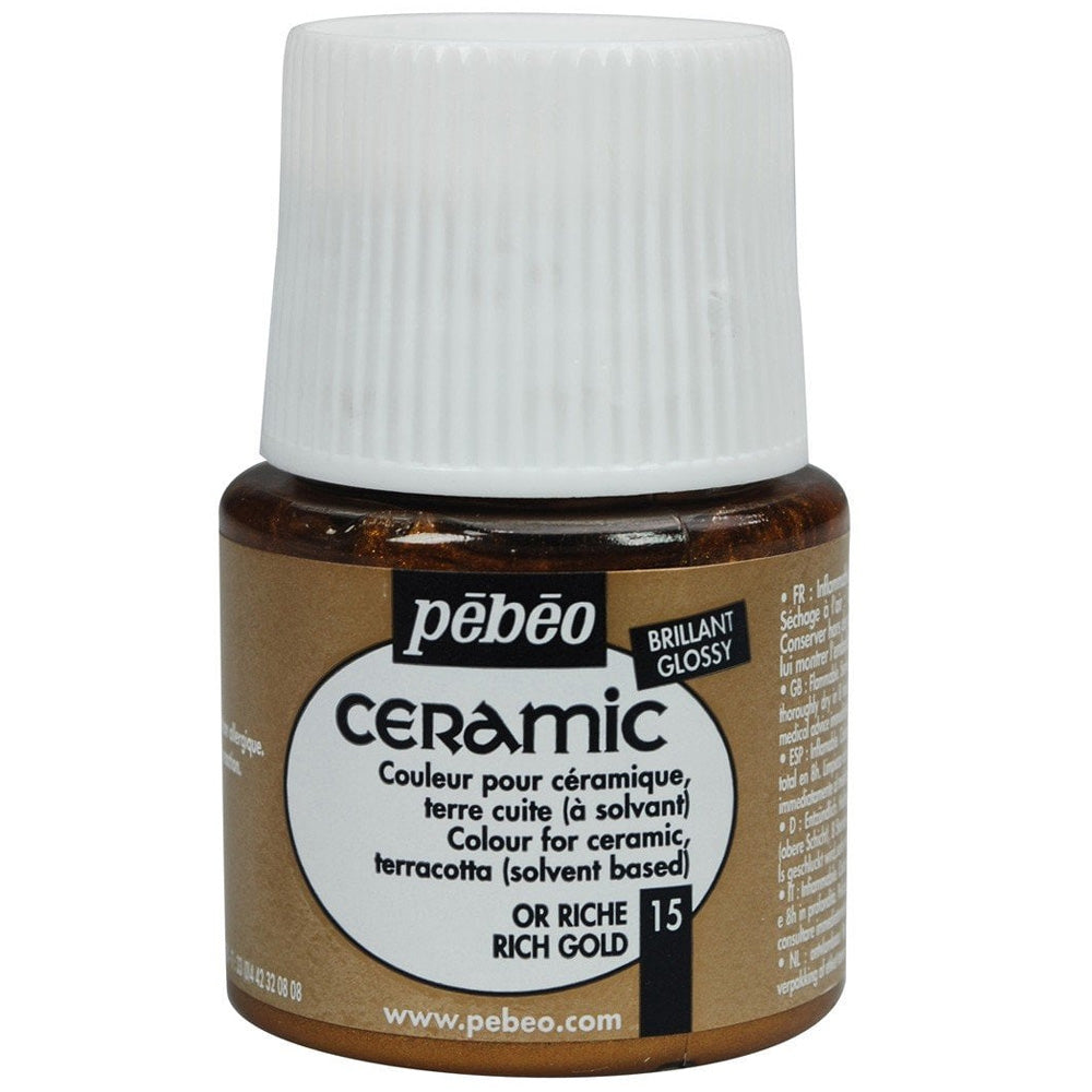 Pebeo Ceramic 45ml Rich Gold 15