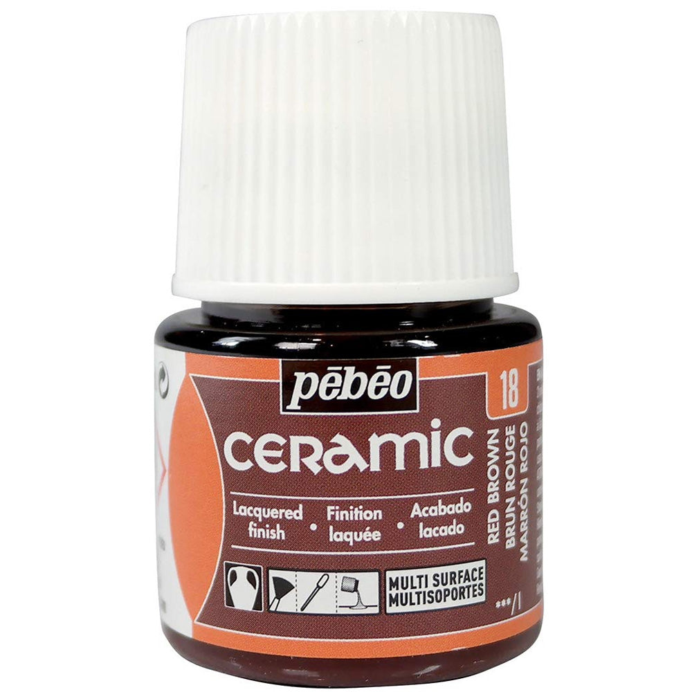 Pebeo Ceramic 45ml Red Brown 18