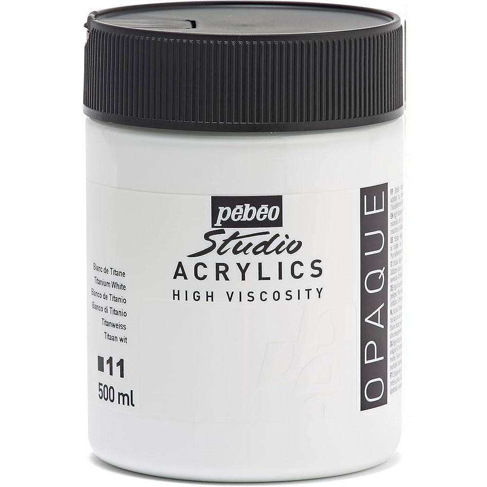 Pebeo Acrylic Studio 500ml Titanium White 11