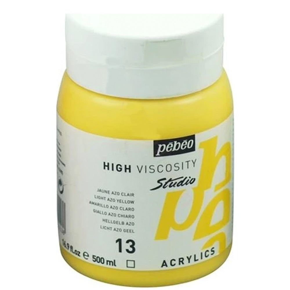 Pebeo Acrylic Studio 500ml Light Azo Yellow 13