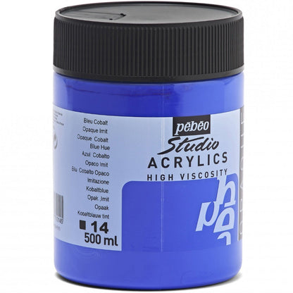 Pebeo Acrylic Studio 500ml Cobalt Blue 14
