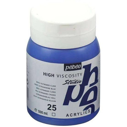 Pebeo Acrylic Studio 500ml Light Ultramarine Blue 25
