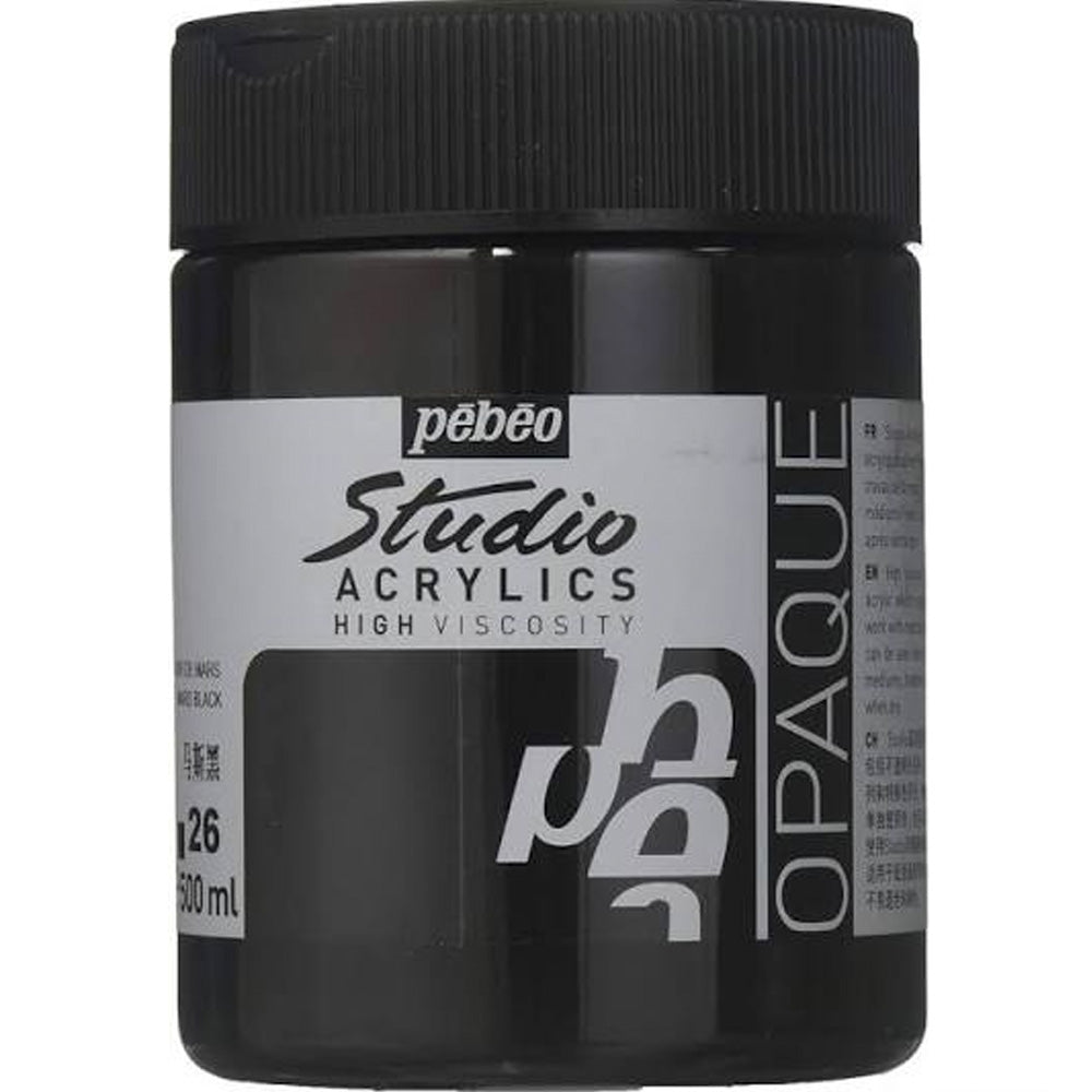 Pebeo Acrylic Studio 500ml Mars Black 26