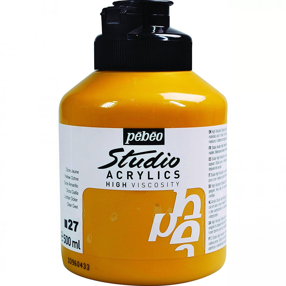 Pebeo Acrylic Studio 500ml Yellow Ochre 27