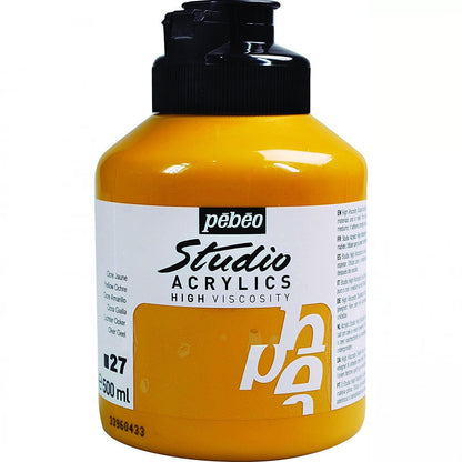 Pebeo Acrylic Studio 500ml Yellow Ochre 27