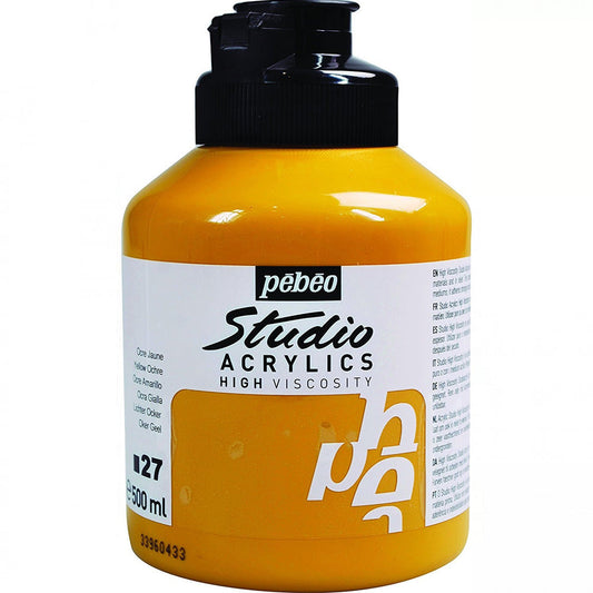 Pebeo Acrylic Studio 500ml Yellow Ochre 27