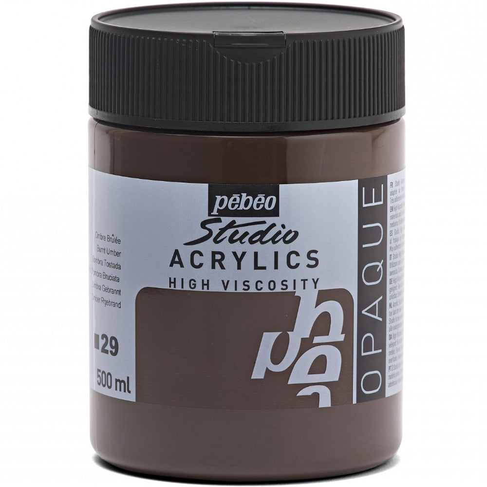 Pebeo Acrylic Studio 500ml Burnt Umber 29