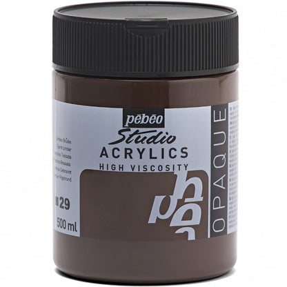 Pebeo Acrylic Studio 500ml Burnt Umber 29