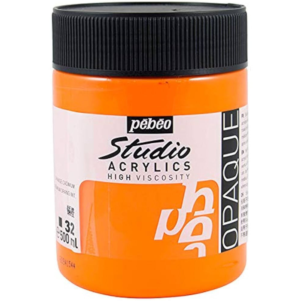 Pebeo Acrylic Studio 500ml Cadmium Orange 32