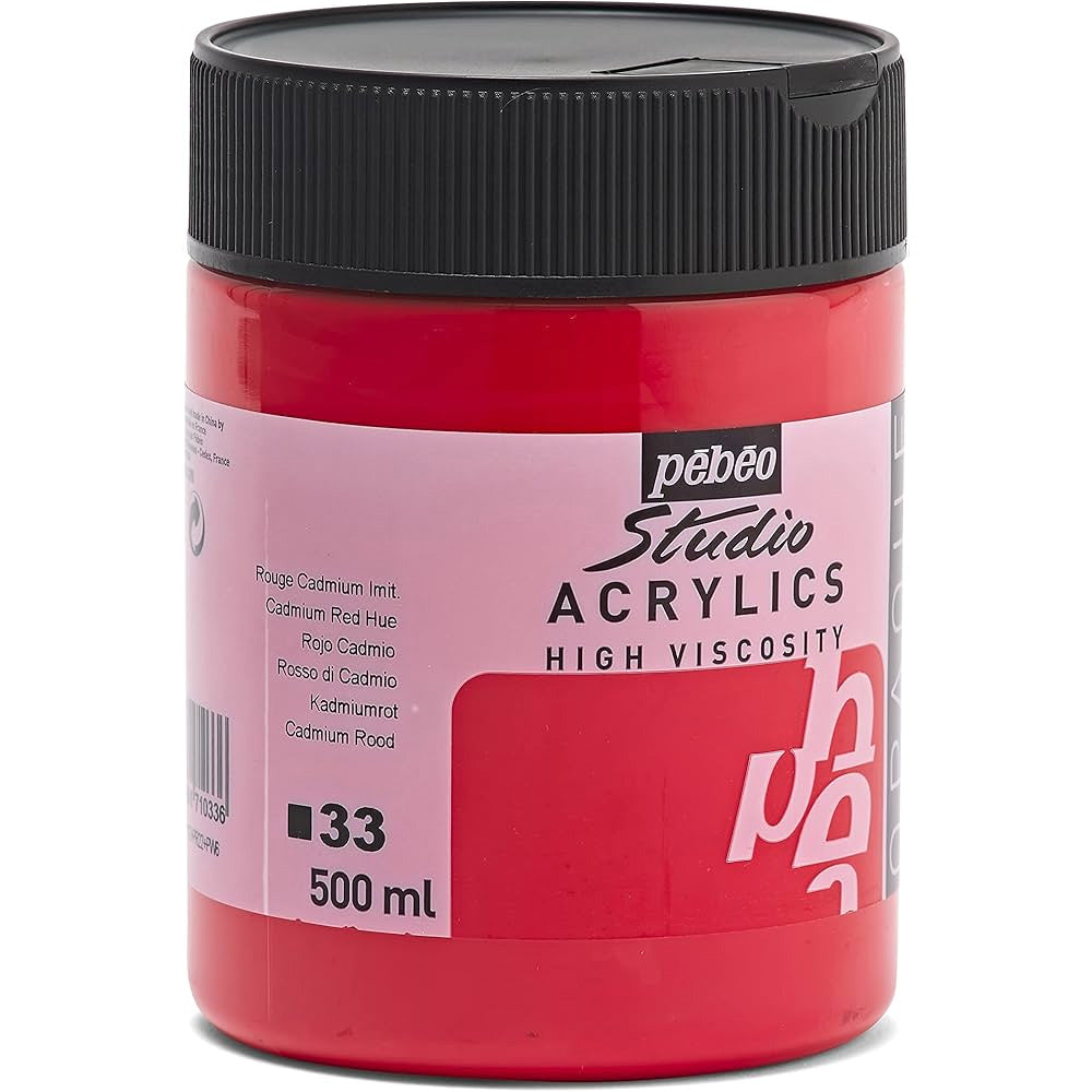 Pebeo Acrylic Studio 500ml Cadmium Red 33
