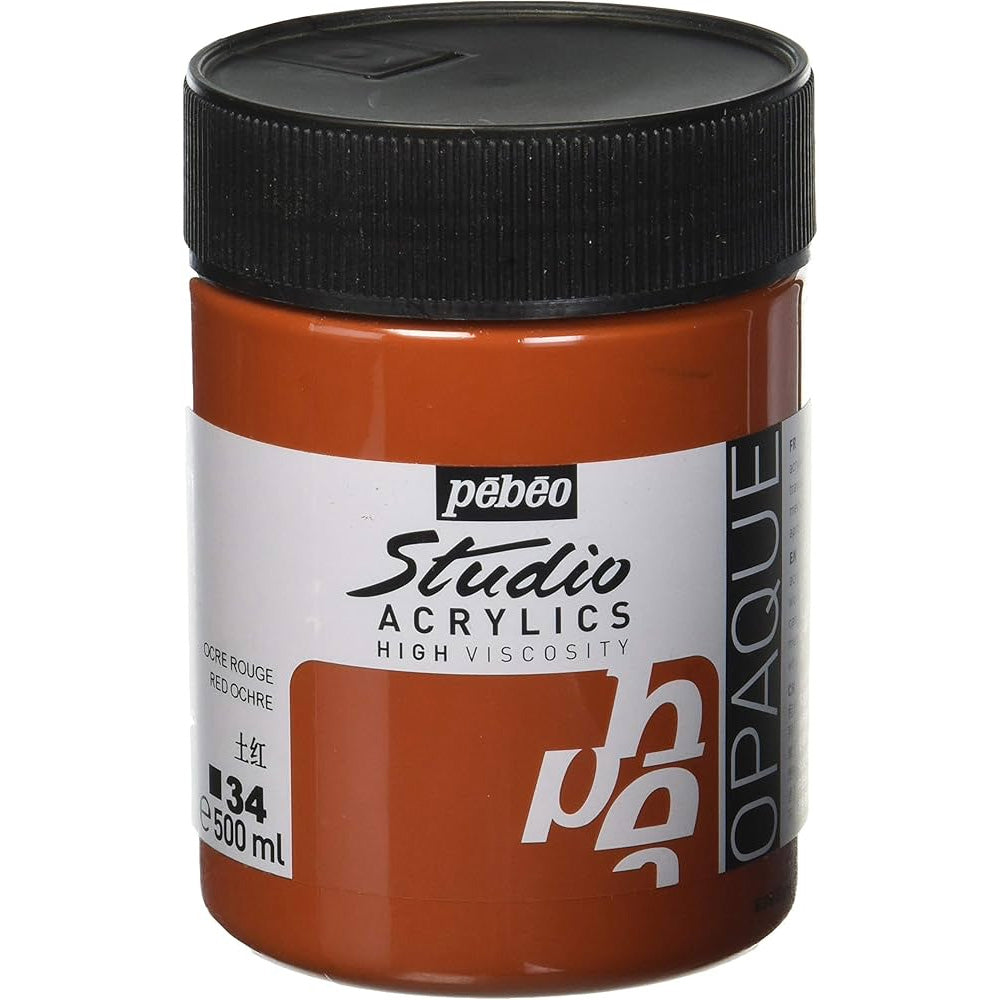 Pebeo Acrylic Studio 500ml Red Ochre 34