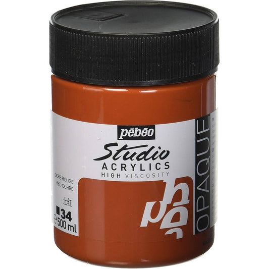 Pebeo Acrylic Studio 500ml Red Ochre 34