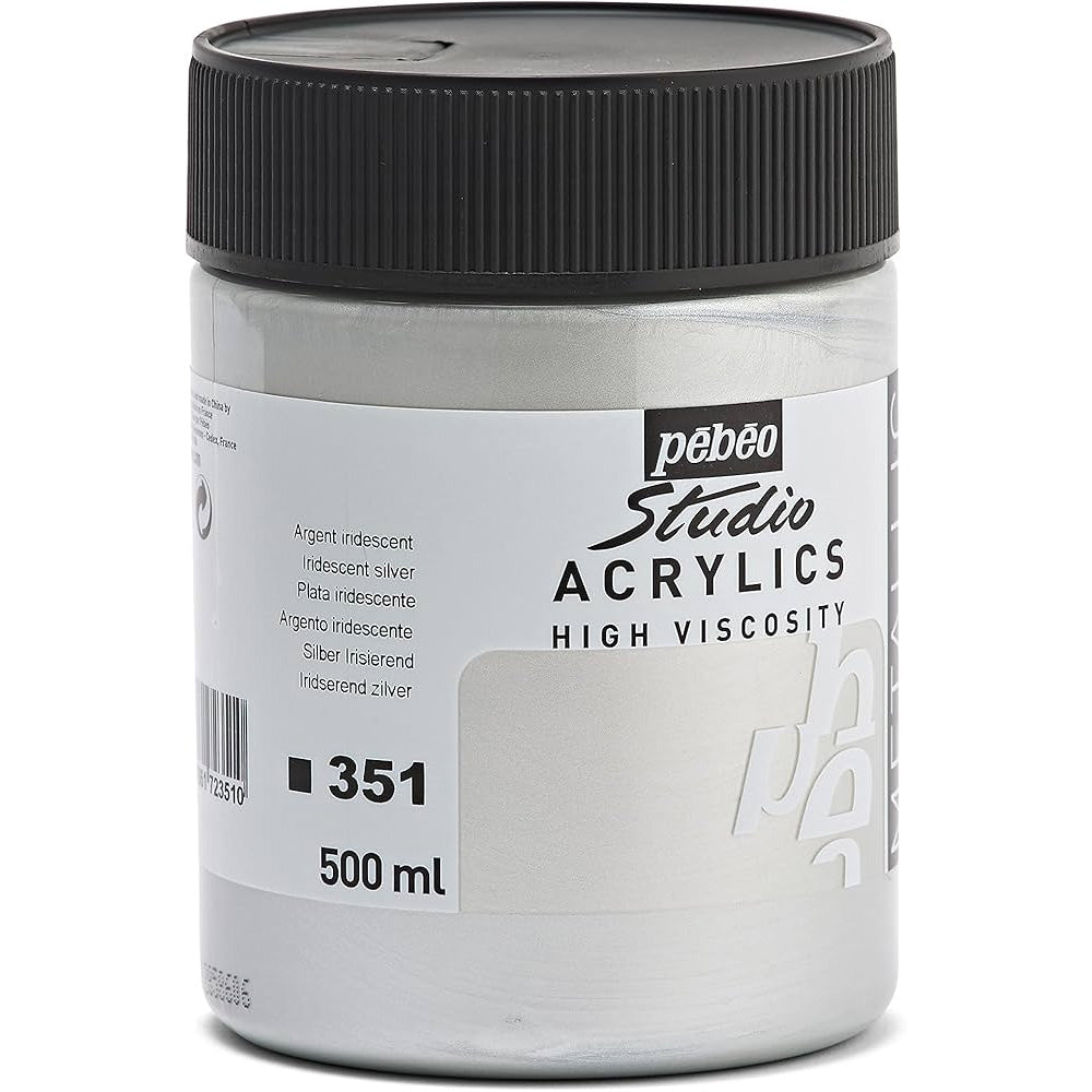 Pebeo Acrylic Studio 500ml Iridescent Silver 351