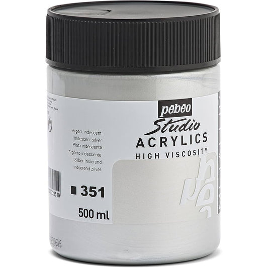 Pebeo Acrylic Studio 500ml Iridescent Silver 351