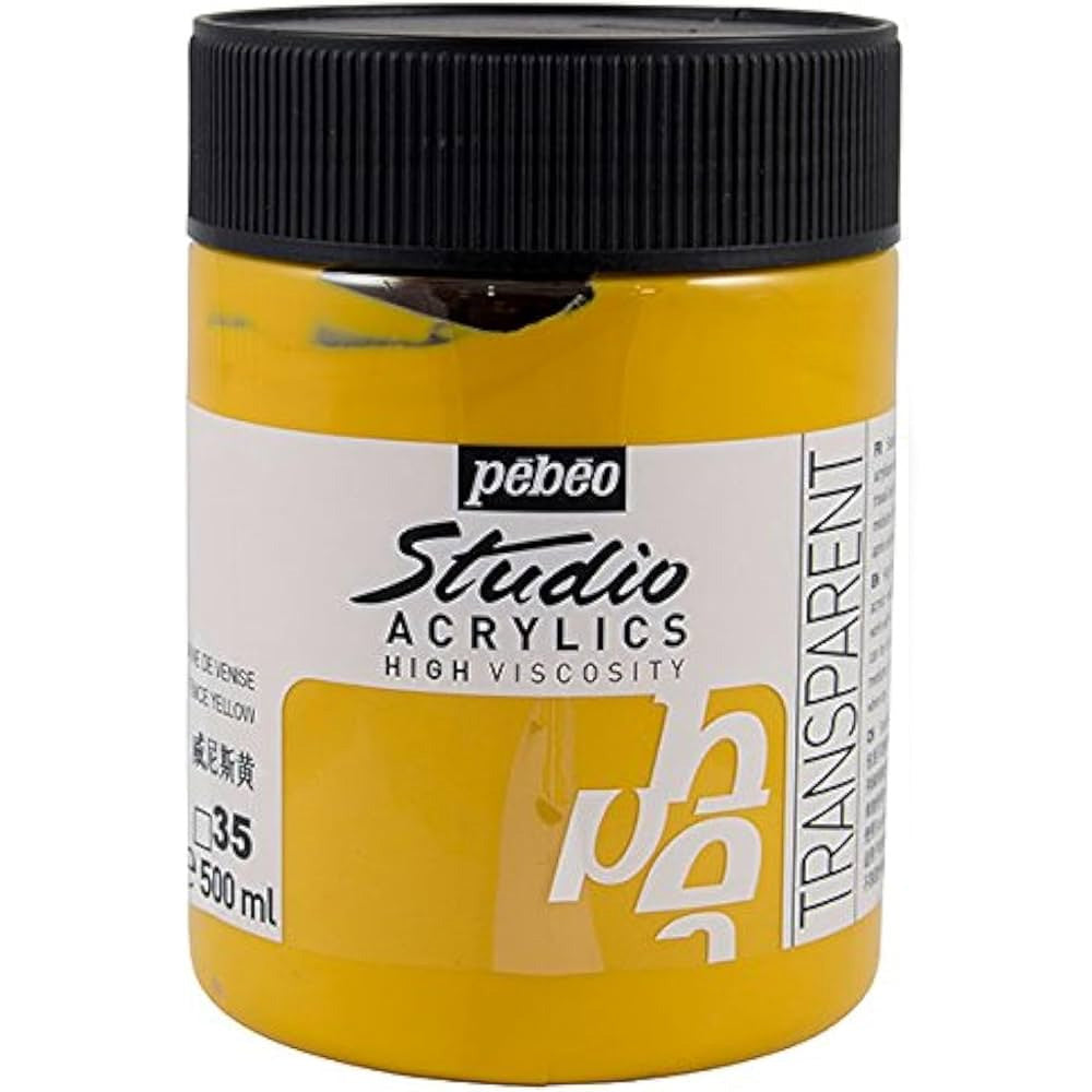 Pebeo Acrylic Studio 500ml Venice Yellow 35