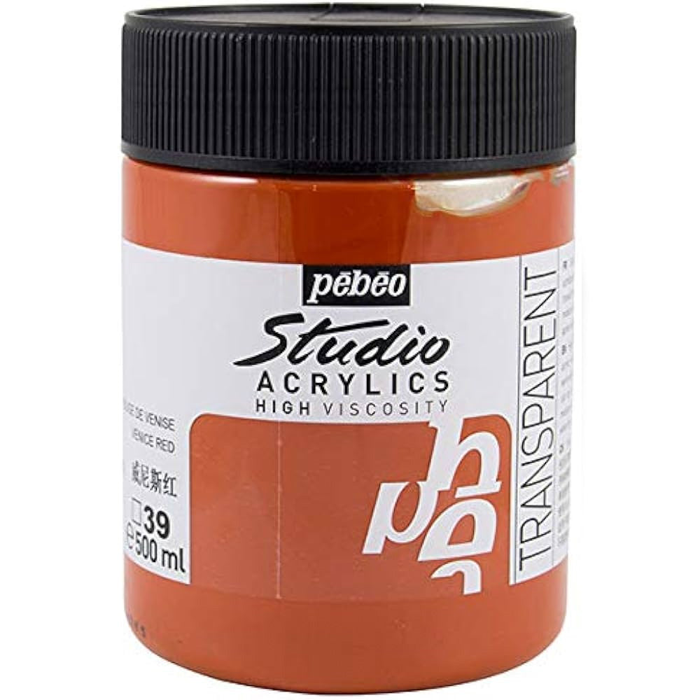 Pebeo Acrylic Studio 500ml Venice Red 39