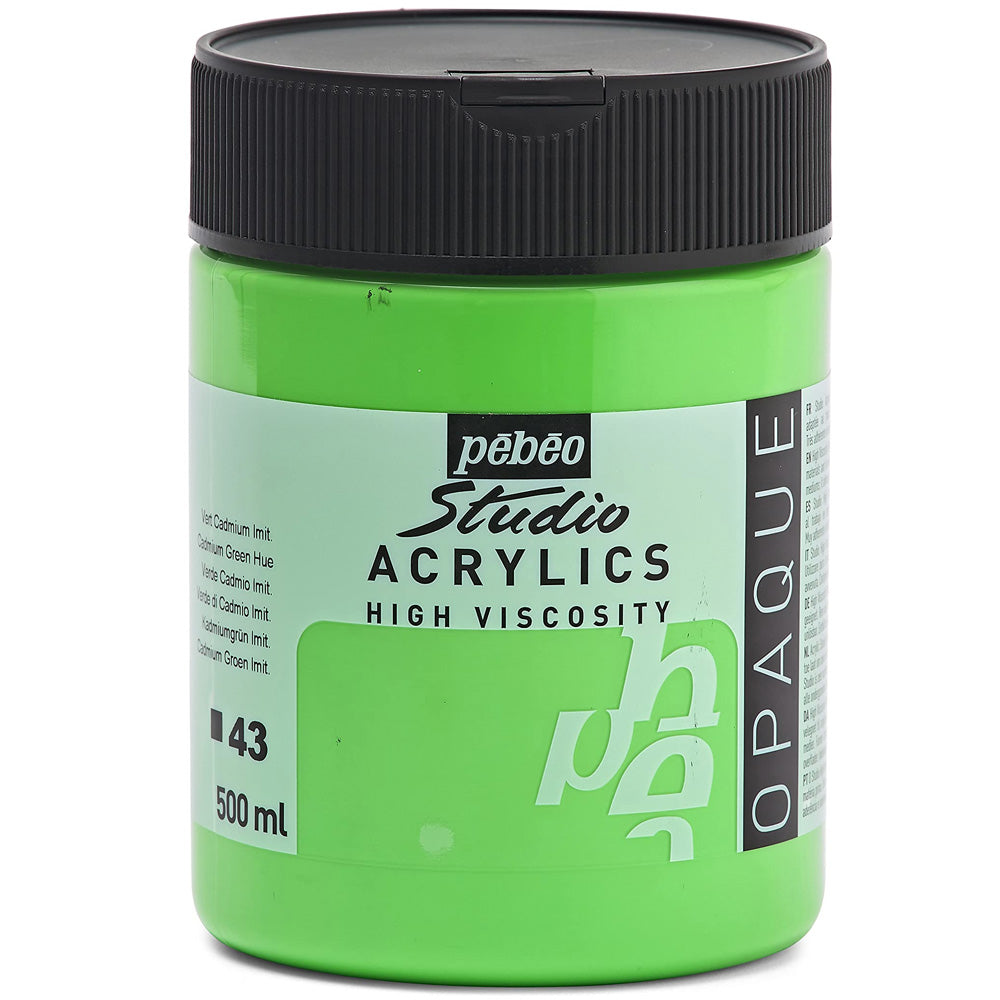 Pebeo Acrylic Studio 500ml Cadmium Green 43