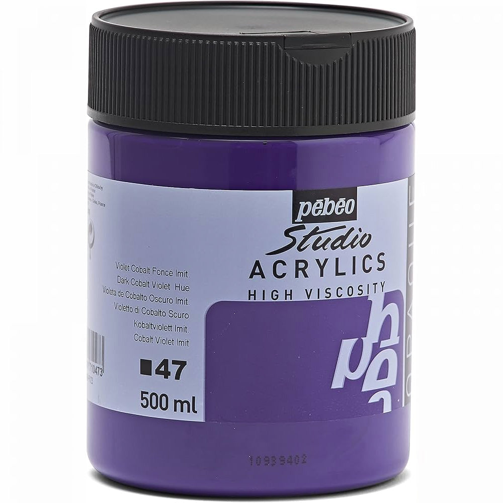 Pebeo Acrylic Studio 500ml Dark Cobalt Violet 47