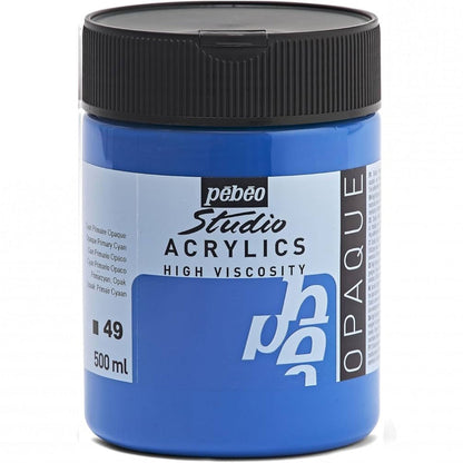 Pebeo Acrylic Studio 500ml Primary Cyan 49
