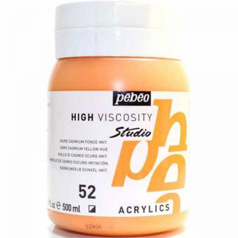 Pebeo Acrylic Studio 500ml Dark Cadmium Yellow 52