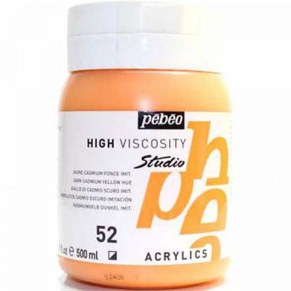 Pebeo Acrylic Studio 500ml Dark Cadmium Yellow 52