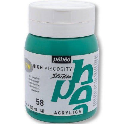 Pebeo Acrylic Studio 500ml Turquoise Green 58