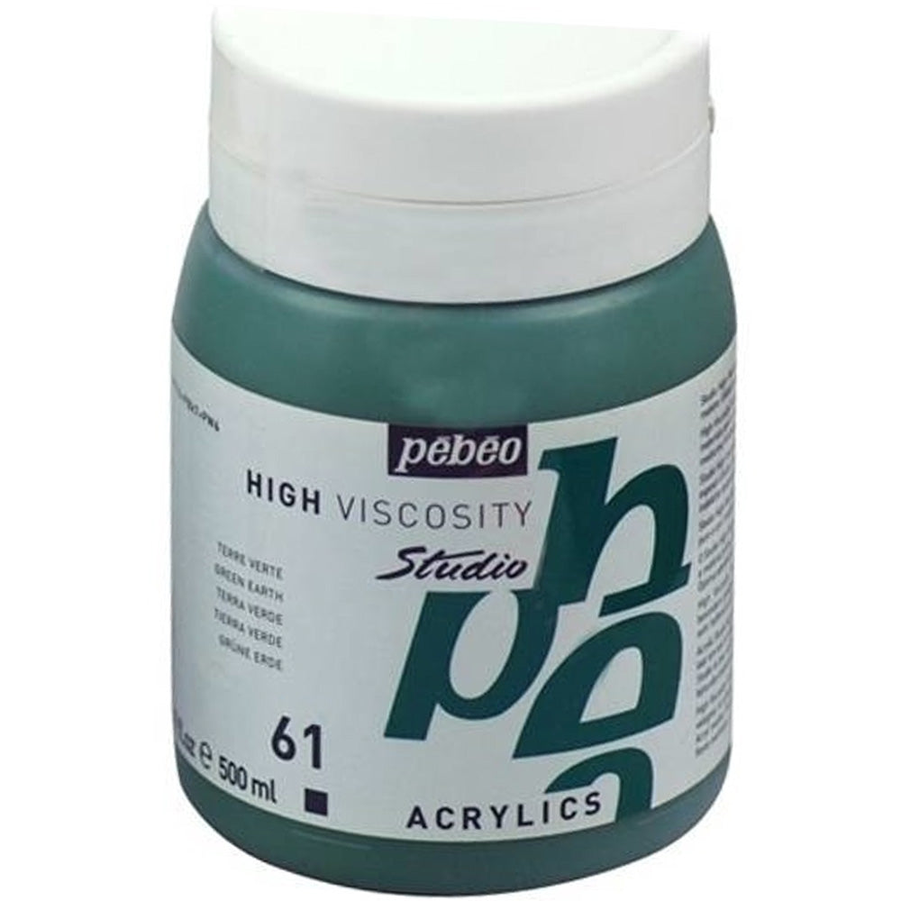 Pebeo Acrylic Studio 500ml Green Earth 61